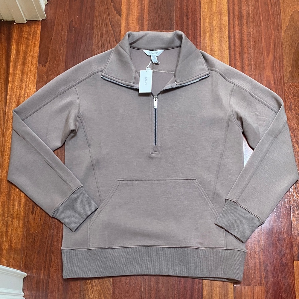 Spanx AirEssentials Luxe Half Zip Tunic Smoke